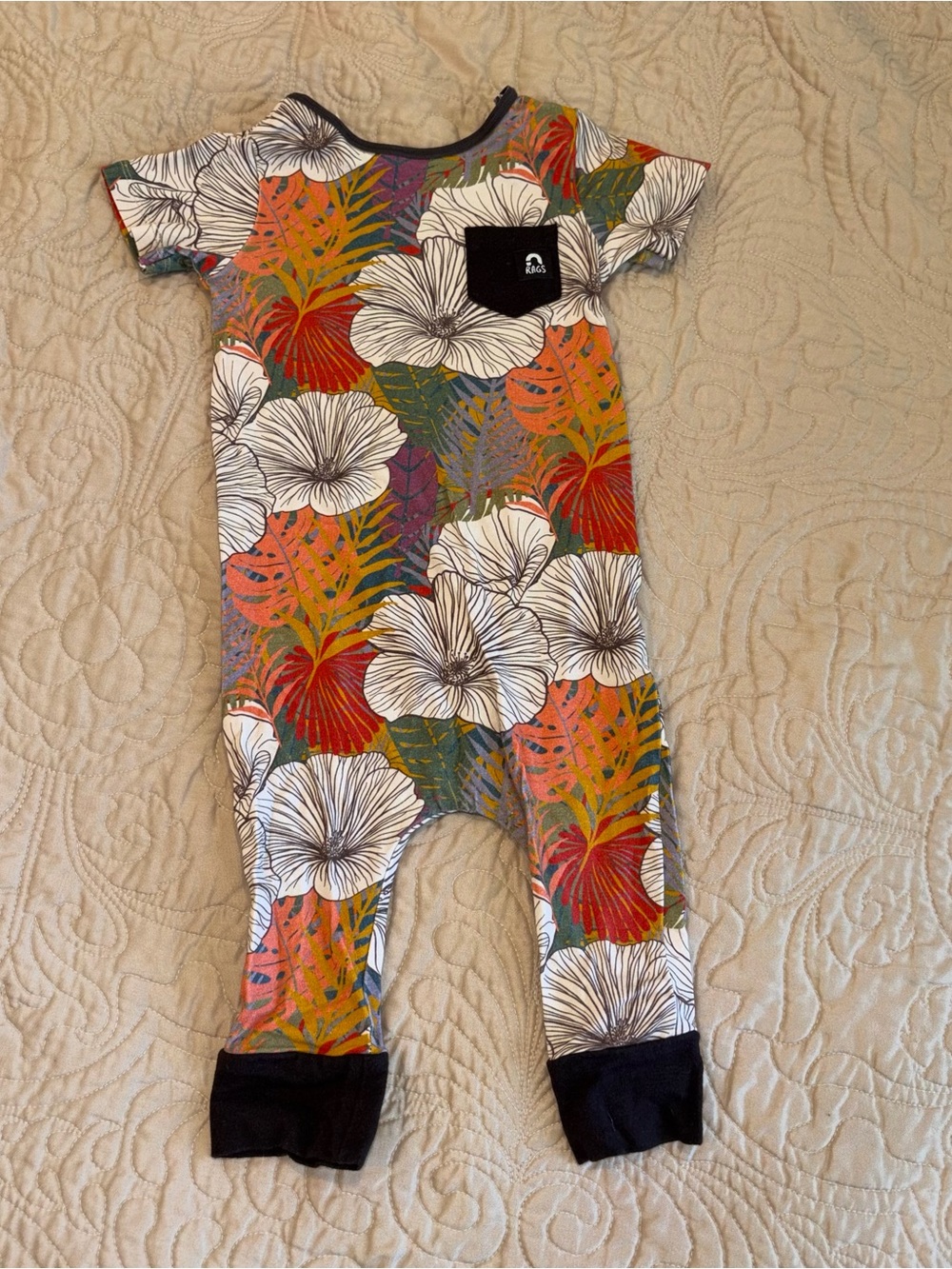 Rags to Raches Tropical Floral Romper